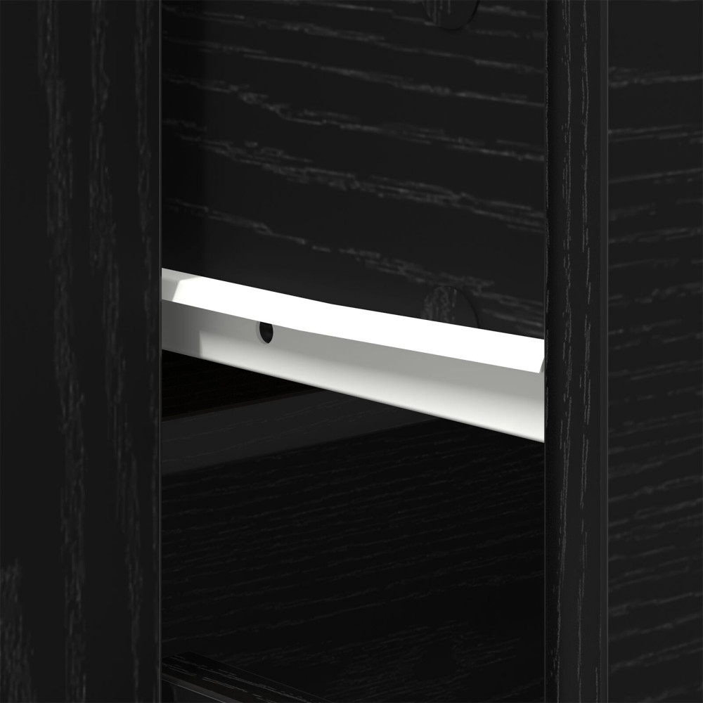 Produktbild för Sideboard med låda Svart Ek 80 x 33 x 70 cm Konstruerat trä