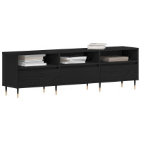 Produktbild för TV-skåp med låda Svart Ek 150 x 30 x 44,5 cm Konstruerat trä