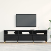 Produktbild för TV-skåp med låda Svart Ek 150 x 30 x 44,5 cm Konstruerat trä