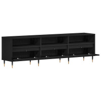 Produktbild för TV-skåp med låda Svart Ek 150 x 30 x 44,5 cm Konstruerat trä