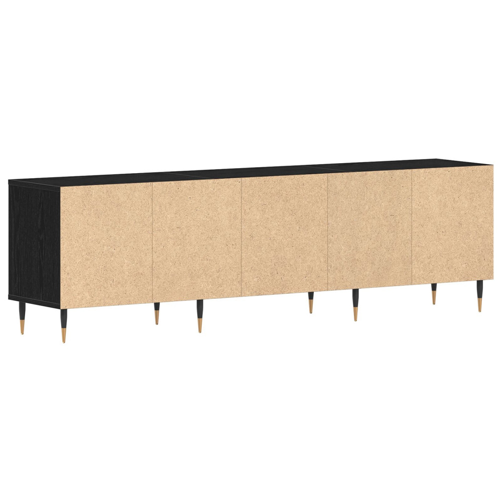 Produktbild för TV-skåp med låda Svart Ek 150 x 30 x 44,5 cm Konstruerat trä