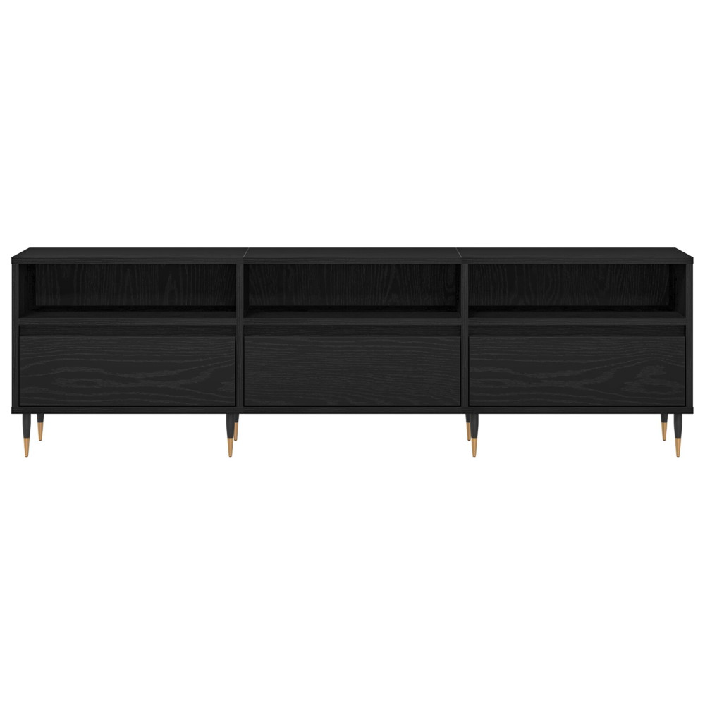 Produktbild för TV-skåp med låda Svart Ek 150 x 30 x 44,5 cm Konstruerat trä
