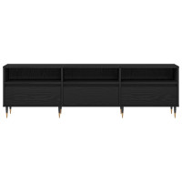 Produktbild för TV-skåp med låda Svart Ek 150 x 30 x 44,5 cm Konstruerat trä
