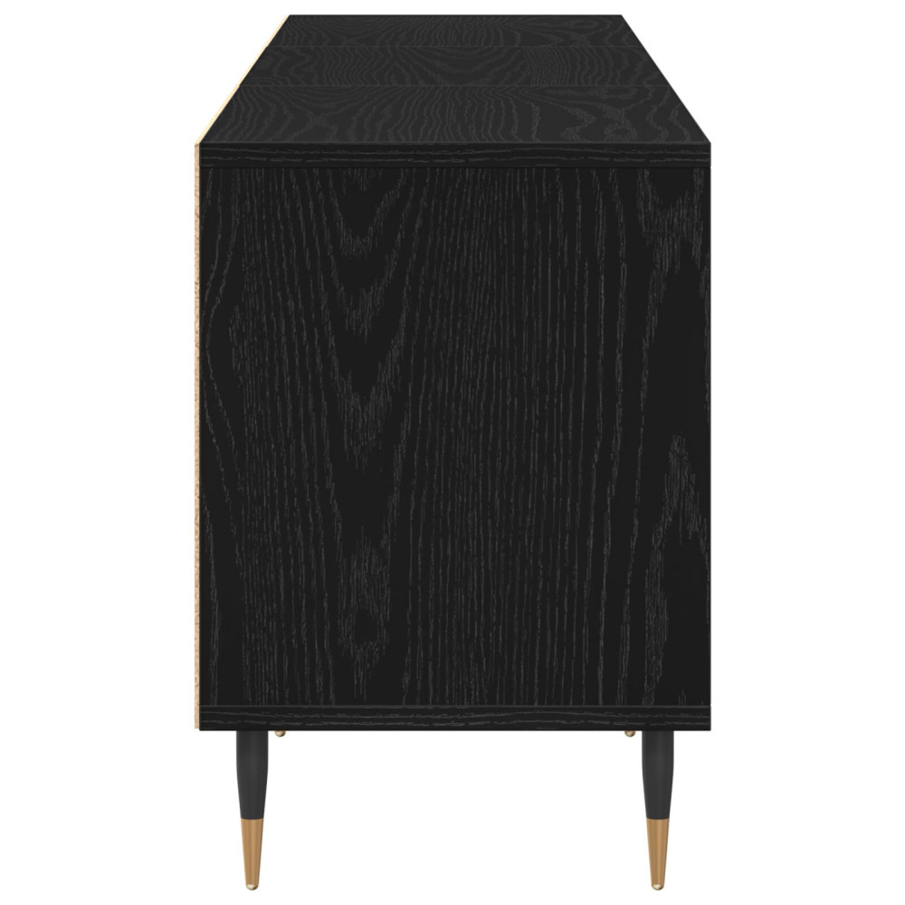 Produktbild för TV-skåp med låda Svart Ek 150 x 30 x 44,5 cm Konstruerat trä