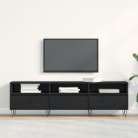 Produktbild för TV-skåp med låda Svart Ek 150 x 30 x 44,5 cm Konstruerat trä