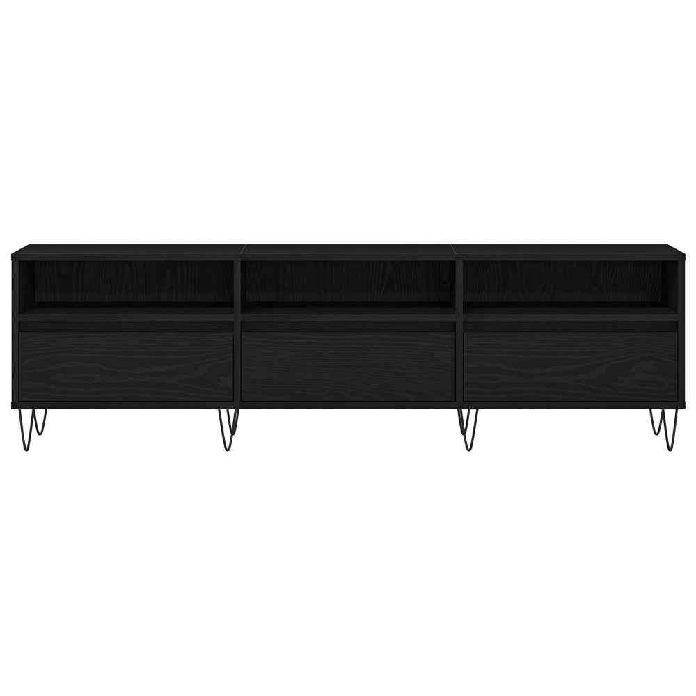 Produktbild för TV-skåp med låda Svart Ek 150 x 30 x 44,5 cm Konstruerat trä