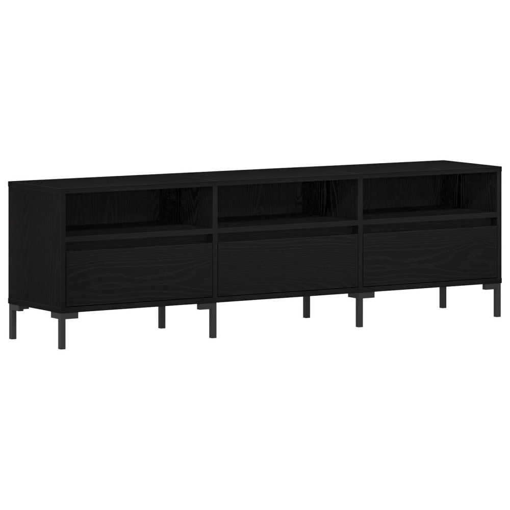 Produktbild för TV-skåp med låda Svart Ek 150 x 30 x 44,5 cm Konstruerat trä