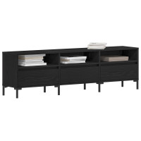 Produktbild för TV-skåp med låda Svart Ek 150 x 30 x 44,5 cm Konstruerat trä