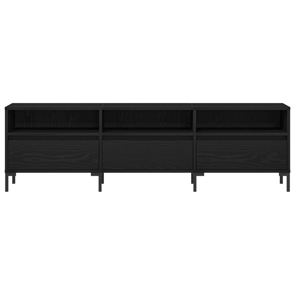 Produktbild för TV-skåp med låda Svart Ek 150 x 30 x 44,5 cm Konstruerat trä