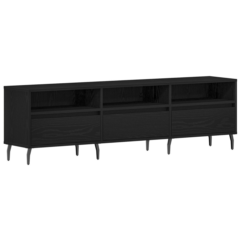 Produktbild för TV-skåp Svart Ek 150 x 30 x 44,5 cm Konstruerat trä