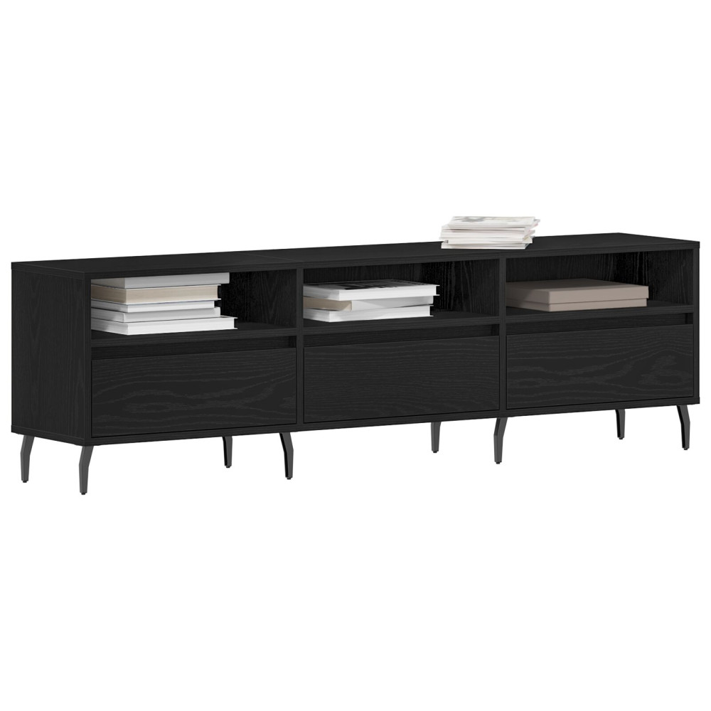 Produktbild för TV-skåp Svart Ek 150 x 30 x 44,5 cm Konstruerat trä