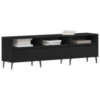 Produktbild för TV-skåp Svart Ek 150 x 30 x 44,5 cm Konstruerat trä