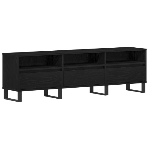 vidaXL TV-skåp med låda Svart Ek 150 x 30 x 44,5 cm Konstruerat trä