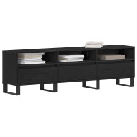 Produktbild för TV-skåp med låda Svart Ek 150 x 30 x 44,5 cm Konstruerat trä