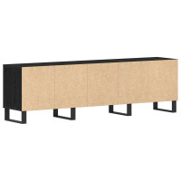 Produktbild för TV-skåp med låda Svart Ek 150 x 30 x 44,5 cm Konstruerat trä