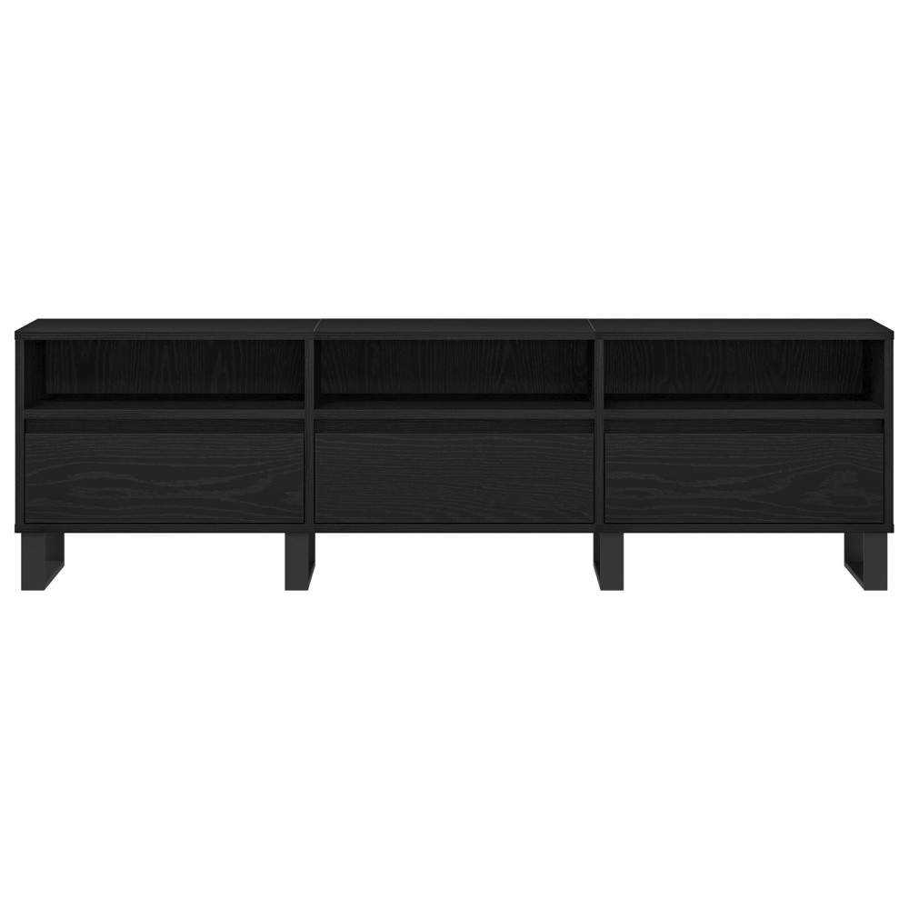 Produktbild för TV-skåp med låda Svart Ek 150 x 30 x 44,5 cm Konstruerat trä