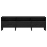 Produktbild för TV-skåp med låda Svart Ek 150 x 30 x 44,5 cm Konstruerat trä