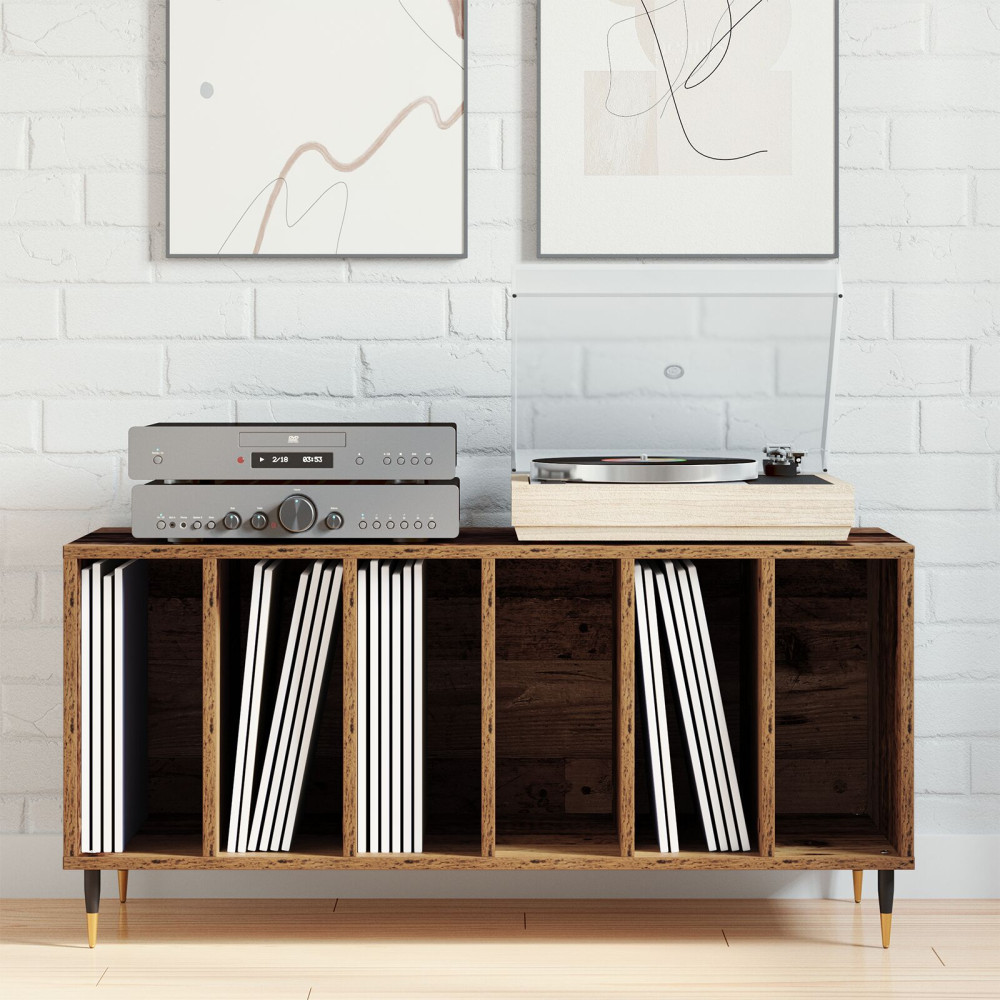 Produktbild för Skivskåp med hylla artisan ek 100 x 38 x 48 cm Konstruerat trä
