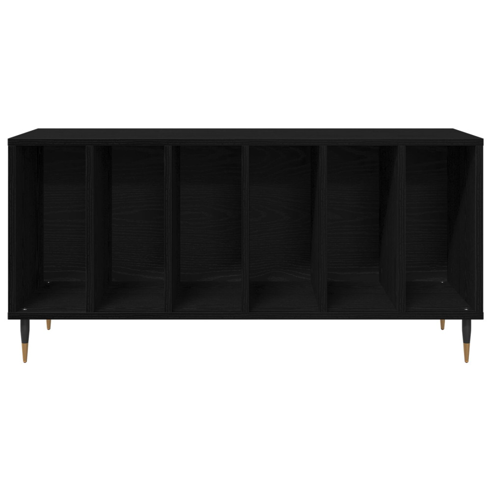 Produktbild för Skivskåp med hylla Svart Ek 100 x 38 x 48 cm Konstruerat trä