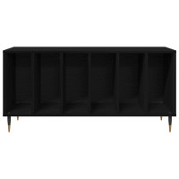 Produktbild för Skivskåp med hylla Svart Ek 100 x 38 x 48 cm Konstruerat trä