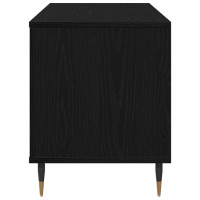 Produktbild för Skivskåp med hylla Svart Ek 100 x 38 x 48 cm Konstruerat trä