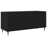 Produktbild för Skivskåp med hylla Svart Ek 100 x 38 x 48 cm Konstruerat trä