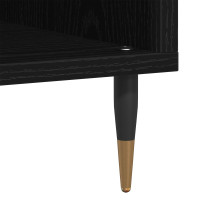 Produktbild för Skivskåp med hylla Svart Ek 100 x 38 x 48 cm Konstruerat trä