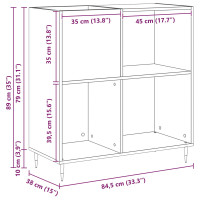 Produktbild för Skivskåp med hylla artisan ek 85 x 38 x 89 cm Konstruerat trä