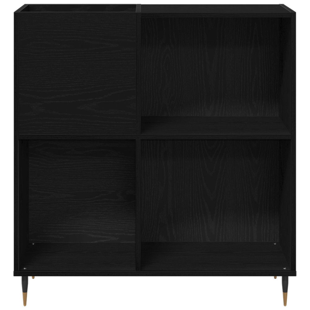 Produktbild för Skivskåp med hylla Svart Ek 85 x 38 x 89 cm Konstruerat trä
