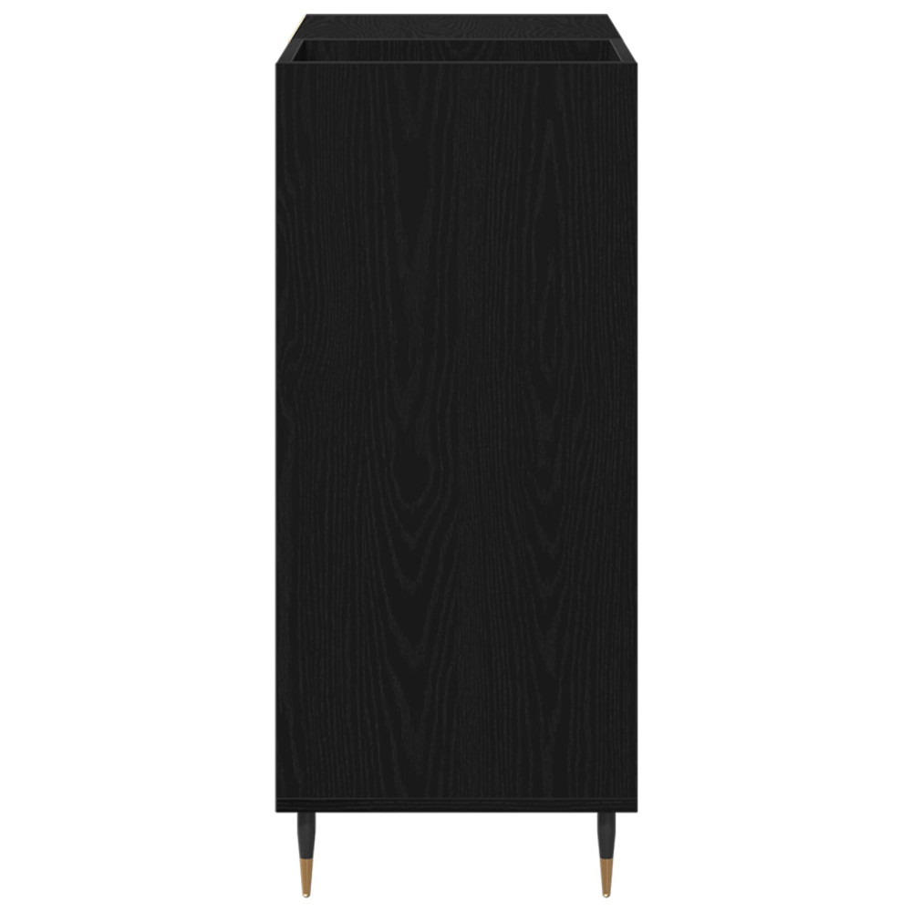 Produktbild för Skivskåp med hylla Svart Ek 85 x 38 x 89 cm Konstruerat trä