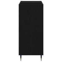 Produktbild för Skivskåp med hylla Svart Ek 85 x 38 x 89 cm Konstruerat trä