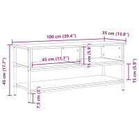 Produktbild för TV-bänkset Gammalt trä 100 x 35 x 45 cm Konstruerat trä