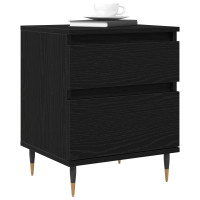Produktbild för Nattduksbord 2 pcs Svart Ek 40 x 35 x 50 cm Konstruerat trä