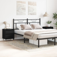 Produktbild för Nattduksbord 2 pcs Svart Ek 40 x 35 x 50 cm Konstruerat trä