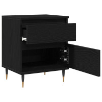 Produktbild för Nattduksbord 2 pcs Svart Ek 40 x 35 x 50 cm Konstruerat trä