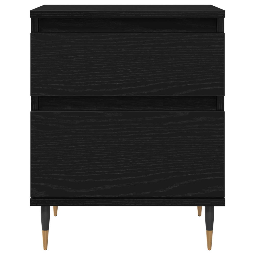Produktbild för Nattduksbord 2 pcs Svart Ek 40 x 35 x 50 cm Konstruerat trä