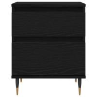 Produktbild för Nattduksbord 2 pcs Svart Ek 40 x 35 x 50 cm Konstruerat trä