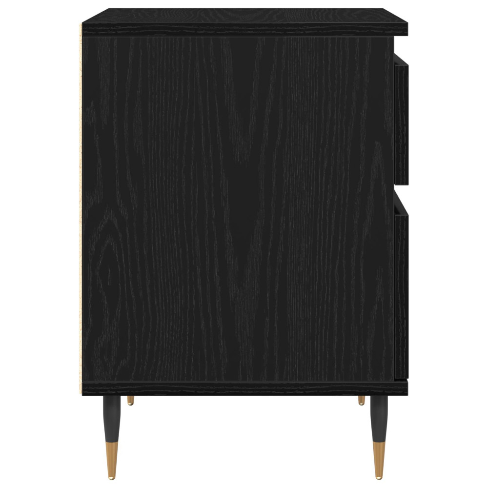 Produktbild för Nattduksbord 2 pcs Svart Ek 40 x 35 x 50 cm Konstruerat trä