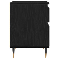Produktbild för Nattduksbord 2 pcs Svart Ek 40 x 35 x 50 cm Konstruerat trä