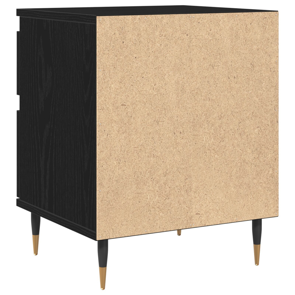 Produktbild för Nattduksbord 2 pcs Svart Ek 40 x 35 x 50 cm Konstruerat trä
