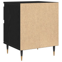 Produktbild för Nattduksbord 2 pcs Svart Ek 40 x 35 x 50 cm Konstruerat trä
