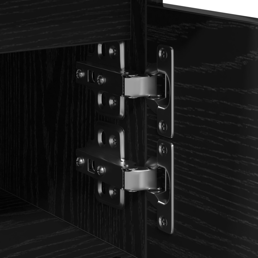 Produktbild för Nattduksbord 2 pcs Svart Ek 40 x 35 x 50 cm Konstruerat trä