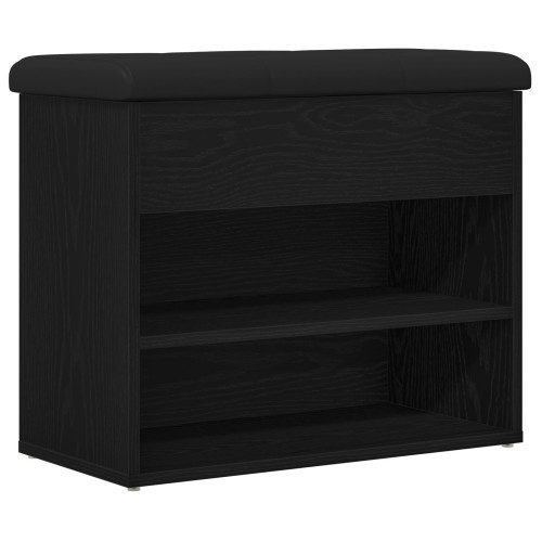 vidaXL Förvaringsbänk Svart Ek 62 x 32 x 50 cm Konstruerat trä