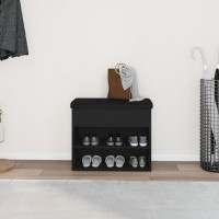 Produktbild för Förvaringsbänk Svart Ek 62 x 32 x 50 cm Konstruerat trä