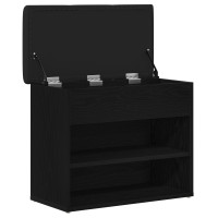 Produktbild för Förvaringsbänk Svart Ek 62 x 32 x 50 cm Konstruerat trä