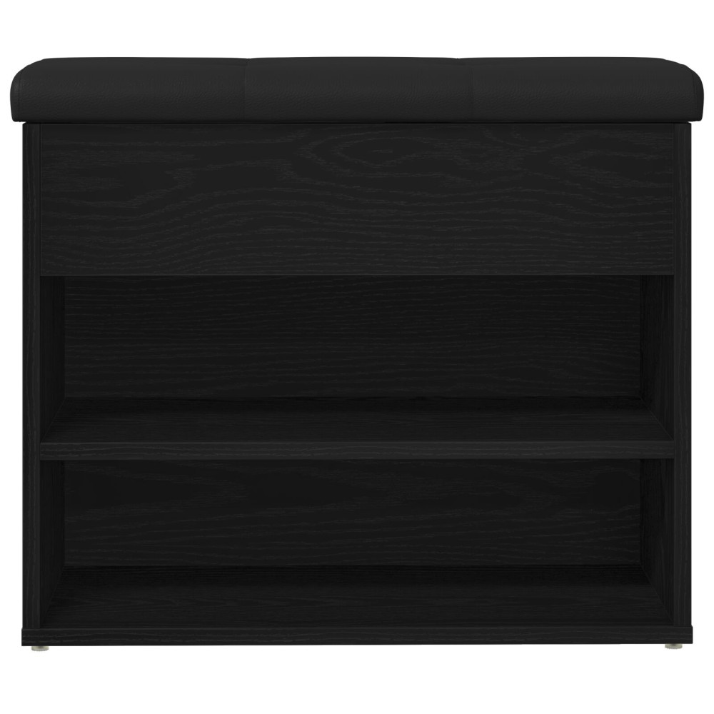 Produktbild för Förvaringsbänk Svart Ek 62 x 32 x 50 cm Konstruerat trä