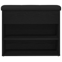 Produktbild för Förvaringsbänk Svart Ek 62 x 32 x 50 cm Konstruerat trä