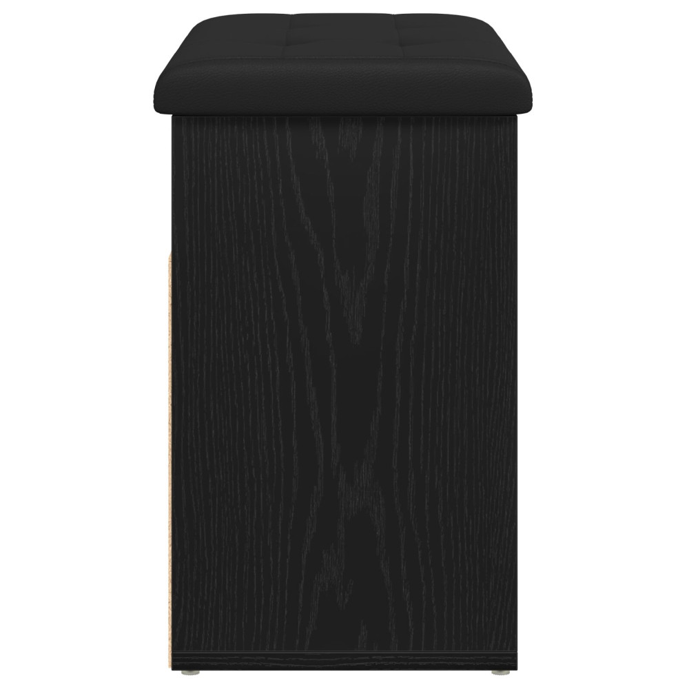 Produktbild för Förvaringsbänk Svart Ek 62 x 32 x 50 cm Konstruerat trä