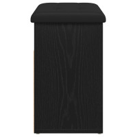 Produktbild för Förvaringsbänk Svart Ek 62 x 32 x 50 cm Konstruerat trä