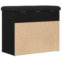 Produktbild för Förvaringsbänk Svart Ek 62 x 32 x 50 cm Konstruerat trä